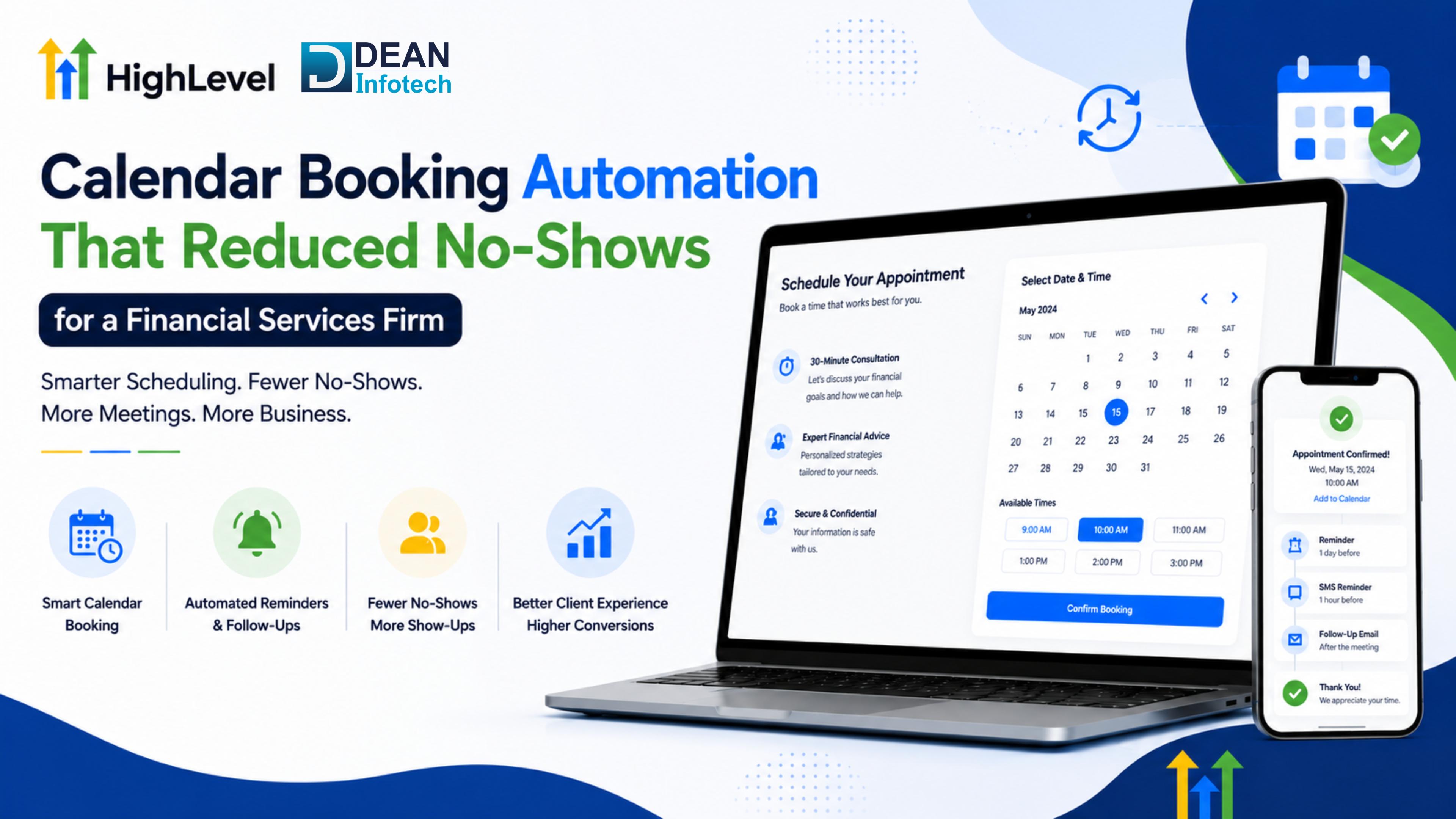 Calendar Booking Automation That Reduced No-Shows for a Financial Services Firm
